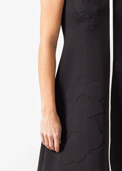 Neoprene Flower Dress in Black